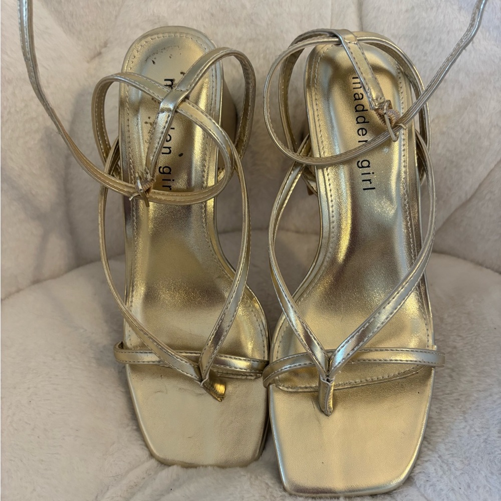 Madden Girl Metallic Gold Heels